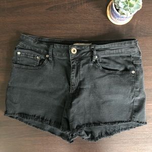 black denim shorts